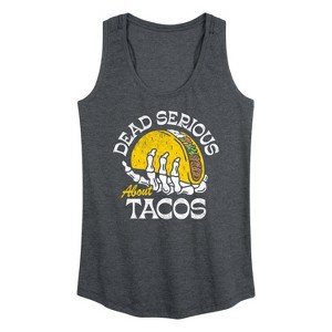 Women's - Instant Message - Dead Serious About Tacos Graphic Racerback Tank - 1 of 4
