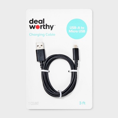 3' Micro Cable - dealworthy™ Black