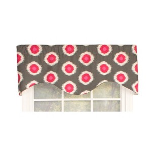 RLF Home Ikat Domino Cornice Window Treatment Valance Fits up to 48"W 3" Rod Pocket 50" x 17" Flamingo - 1 of 3