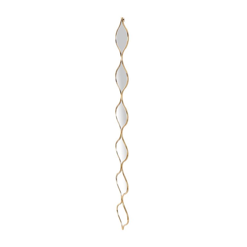 51&#34;x6&#34; Metal Slim Stacked Chain 6 Layer Wall Mirror with Tear Drop Pattern Gold - Olivia &#38; May, 5 of 8