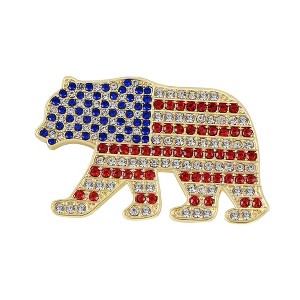 Anna-Kaci American Flag USA Sparkly Crystal Rhinestone 4th of July  Pin Brooch - 1 of 4
