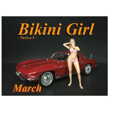 March Bikini Calendar Girl Figurine for 1/24 Scale Models by American Diorama