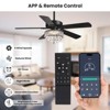 Ludomide 52" Crystal Ceiling Fan with Lights Modern Dimmable Chandelier Fan for Bedroom Living Room- Black - 4 of 4