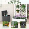 Lirago White 31.5"x15.7"x28.3" Raised Garden Bed and Deck Box Combo 78L Outdoor Planting Set for Yard and Patio - 3 of 4