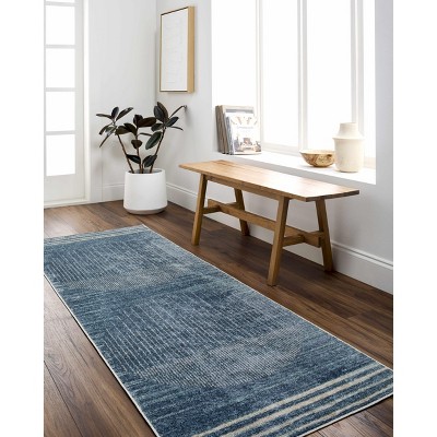 Hauteloom Thad Blue Washable Area Rug