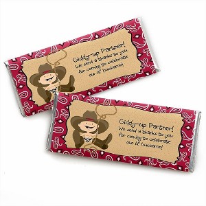 Big Dot of Happiness Little Cowboy - Western Candy Bar Wrappers Baby Shower or Birthday Party Favors - Set of 24 - 1 of 4
