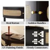 HDZNVF Unique Half Moon Design End Table with Sliding Rattan Door - 4 of 4