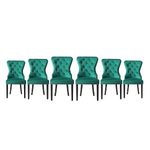 WestinTrends Wordford Velvet Upholstered Tufted Dining Chairs (Set of 6) - 1 of 4
