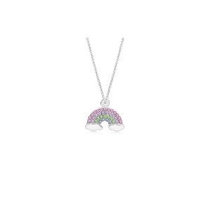 Chanteur Hypoallergenic Kids Jewelry Accessories Rainbow Clouds Multi-color Crystal White gold Palladium plated Necklace Pendant - 1 of 1