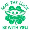 Juniors Womens Star Wars: The Mandalorian St. Patrick's Day Grogu May the Luck be with You Retro T-Shirt - 2 of 4