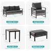 Sonkuki Outdoor Furniture Set Patio Conversation Sofa with Coffee Table Set, All-Weather PE Rattan Couch with Cushion - 3 of 4