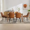 Dining Chairs Set of 2, Upholstered PU Leather Kitchen & Dining Chairs with Whale Backrest,Chair with Padded Seat and Metal Legs for Restaurant/Cafe - 4 of 4