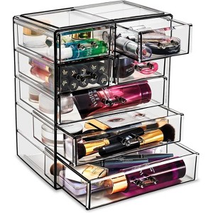 Sorbus Acrylic Makeup Organizer Case - Big Clear Makeup Organizer for Vanity, Bathroom, College Dorm, Closet, Desk - 1 of 4