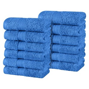 Cotton Plush Soft Highly-Absorbent Heavyweight Luxury Face Towel Washcloth Set of 12 by Blue Nile Mills - 1 of 4