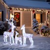 LuxenHome 3-Piece Multi-Color Snowflake Deer Family Outdoor Holiday Decoration with 340 Lights White, Multi - 4 of 4