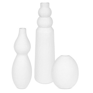 Uttermost Forma Outdoor Vases Striking White Ceramic Distinct Silhouette, Set of 3 - 1 of 4