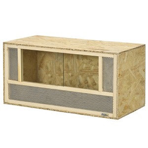 Skyzone Natural Wood Reptile Habitat: 31.5"x15.7"x15.7" Sliding Glass Door Terrarium with Mesh - 1 of 4