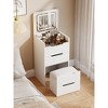 3-in-1 Vanity Desk with Plip Top Mirror,Small Make Up Vanity Set with, Compact Makeup Vanity Visible Glass Desktop and3 Drawers-- Frevyn - 2 of 4
