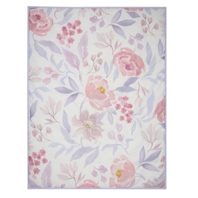 Lavender Floral Microfiber Baby Crib Bedding Set