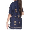 LA LEELA Women's Casual Solid Short Sleeve Blouse Shirt TShirts Button Up Dress Tops Tee Shirts Hawaiian Blouses for Women - 2 of 4