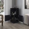 42.6''Toyei Corner Bar Cabinet with Bottle Rack, Open Shelves, and Hidden Storage, Black - 3 of 4