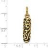 Black Bow Jewelry 10k or 14k Yellow Gold Antiqued Scroll Cylinder Ash Holder Pendant - 4 of 4