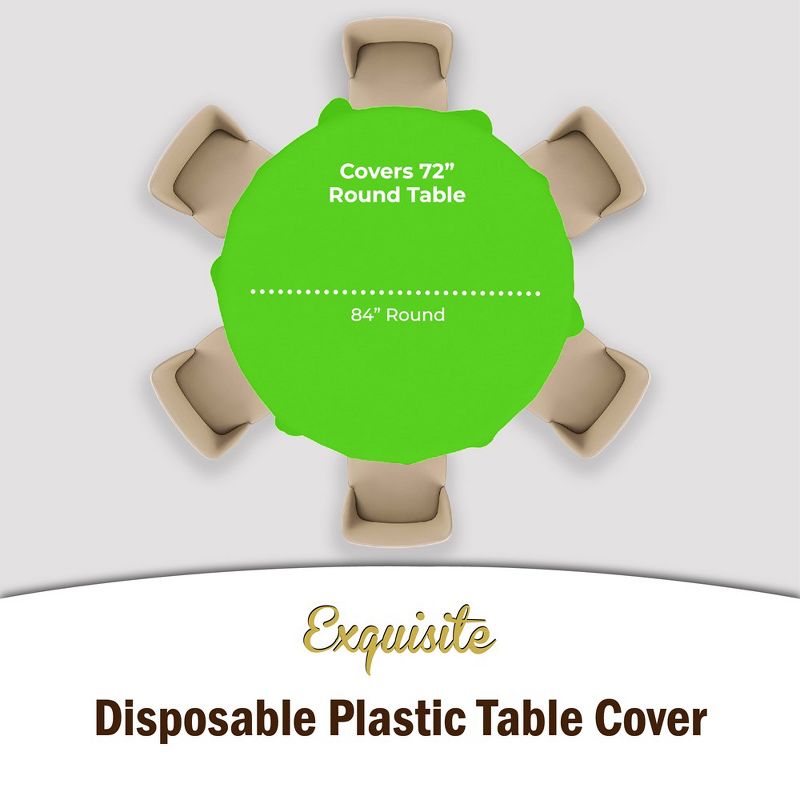 Crown Display Disposable Plastic Tablecloth 84 Inch Round- 6 Pack, 6 of 8