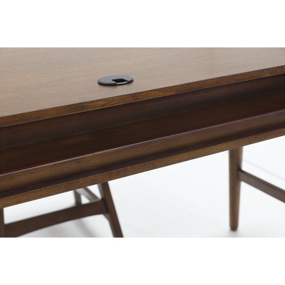 Lyncott 60" Brown Wood Home Office Desk with Drawers
