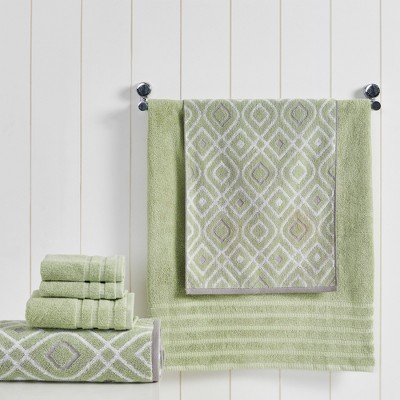 Egyptian Cotton Green Hand Washcloth Set