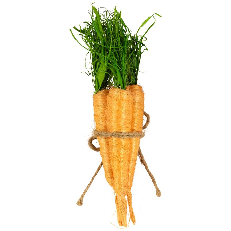 Northlight Straw Carrot Easter Decorations - 9"- Orange and Green - Set of 3, 4 of 7
