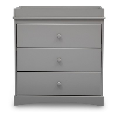 gray changing table with drawers