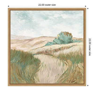 Serene Landscape Green and Beige Canvas Wall Art