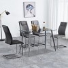 SEVOBAL Dining Chairs Set of 6 Modern Faux Leather Padded Seat Upholstered Side Chairs with Metal Legs for Dining Room, Gray, 16"*19"*38" - 3 of 4