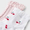 Women's Cherries 2pk Ankle Socks with Ruffle Cuff - Auden™ White/Pink 4-10 - 3 of 3