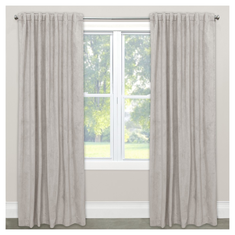 Velvet Blackout Curtain Panel Light Gray 50x108 Skyline Furniture