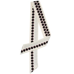 Allegra K Women Polka Dot Heart Print Stripes Skinny Double-Sided Neckerchief - 1 of 4
