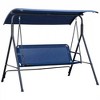 Resenkos 3-Person Swing Set, Outdoor Patio Swing With Tilt Canopy, Steel Frame Bench Seat, Wine Red - 2 of 4