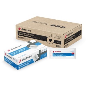 Dealmed 6" Conforming Stretch Gauze Bandages, Sterile, Non-Adherent Wrap Dressing, 12 Count (Case of 8) - 1 of 4