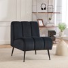 APRILSOUL 24.4" Wide Modern Upholstered Armless Chair with Black Metal Legs, Velvet,for Living Room,Bedroom,Office and Reading Room - 2 of 4