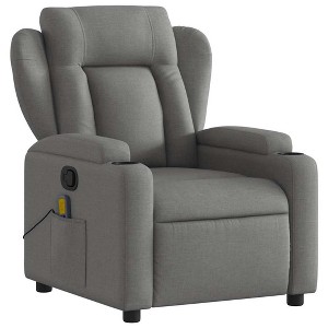 vidaXL Massage Recliner Chair Wingback Reclining Armchair for Elderly Fabric - 1 of 4