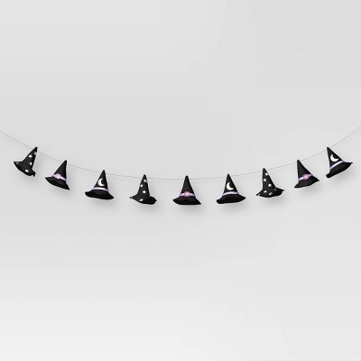 72" Witch Hat Decorative Wall Garland Black - Hyde and EEK! Boutique™