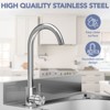 Huxxion Stainless Steel Utility Sink, Free Standing Single Bowl Kitchen Sink with Cold and Hot Water Pipe, Outdoor Basin Station with Cabinet - 2 of 4