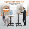 Okak 25.5IN Height-Adjustable Computer Desk with Wheels, Standing Desk with T-Shape Metal Base, Small Desk for Bedroom, Living Room - 2 of 4
