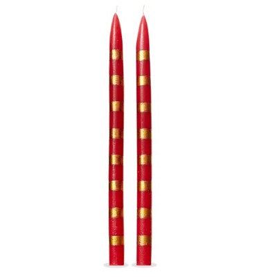 tag Red & Gold Stripes Taper S/2