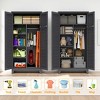 AENKYO 73" Tall Metal Tool Storage Cabinet with 6 Shelves & Pegboard, Wall Mount Design - Slate Gray Utility Cabinet for Garage & Warehouse - 4 of 4