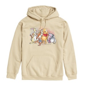 Men's - Winnie the Pooh - Pooh And Group Watercolor Graphic Fleece Pullover Hoodie - 1 of 4
