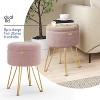 StorageBud Round Ottoman with Storage, Boucle Storage Ottoman, Modern Foot Stool Ottoman for Living Room and Bedroom - 2 of 4