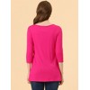 Allegra K Women's 3/4 Sleeve Round Neck Button Decor Casual Stretchy Tunic Tops - 4 of 4