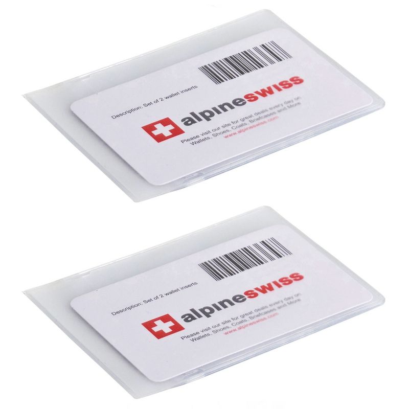 Alpine Swiss Set of 2 Wallet Inserts 6 Pages Credit Card Holder Picture Windows, 5 of 6