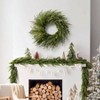 24 Inch Real Norfolk Pine Cedar Wreath Winter Indoor Outdoor Porch Wall Realistic Artificial Home Decor - 4 of 4